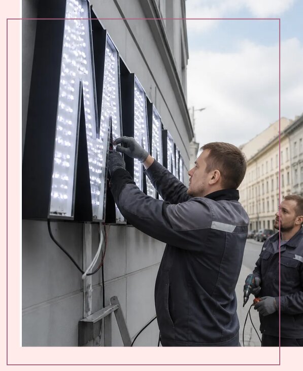 Изготовление и монтаж светодиодных LED вывесок в Кемерово