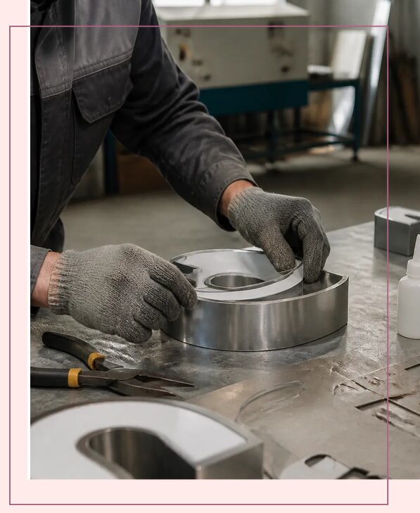 Изготовление и монтаж малых объемных букв на вывески в Кемерово