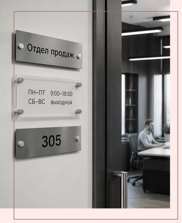 Офисные таблички на дверь в Кемерово по цене от 5099 р. | Аванза-Кмр